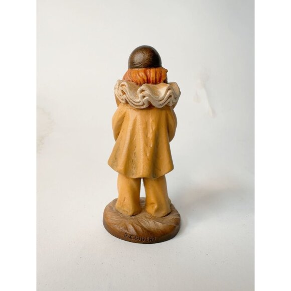 Vintage ANRI Figurine "Ed Michel Oks" Child Holding Puppy Hand-Carved Wood Italy - Picture 12 of 16